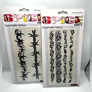Vtg 1997 Spice Girls Official Merchandise Removable Tattoos X2 - NIP Y2K 90s